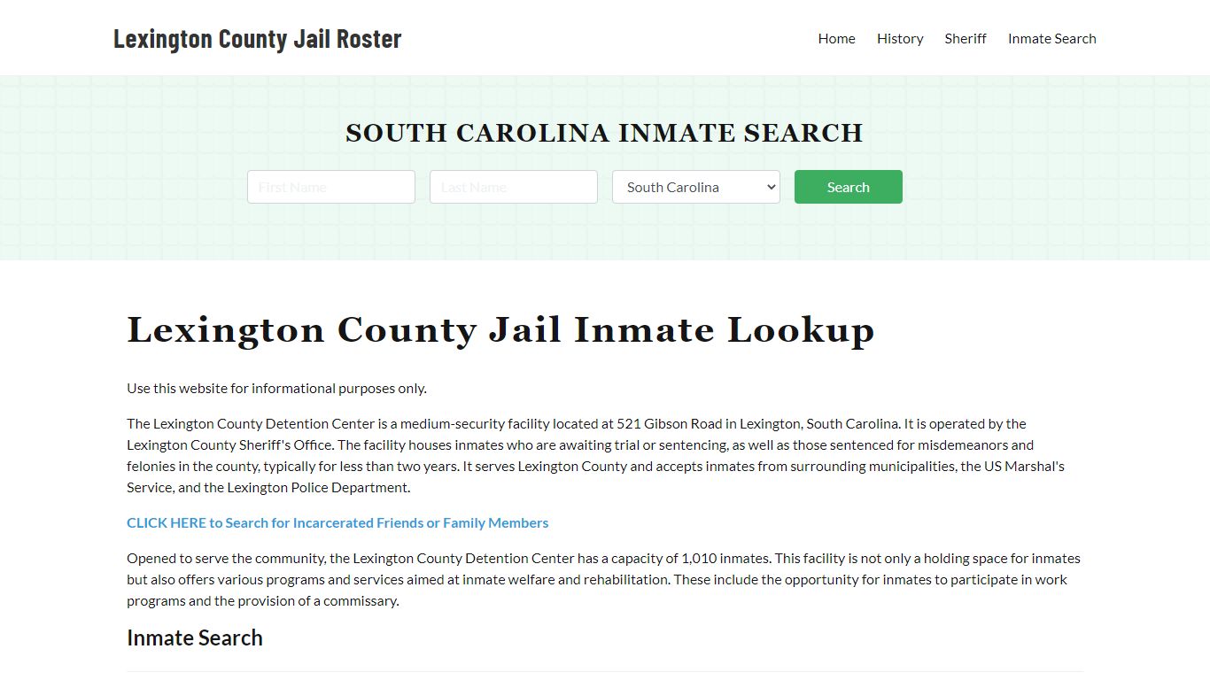 Lexington County Jail Roster Lookup, SC, Inmate Search